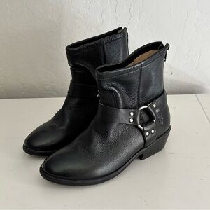 Frye Phillip Harness Boot Short Black, Size Youth 2